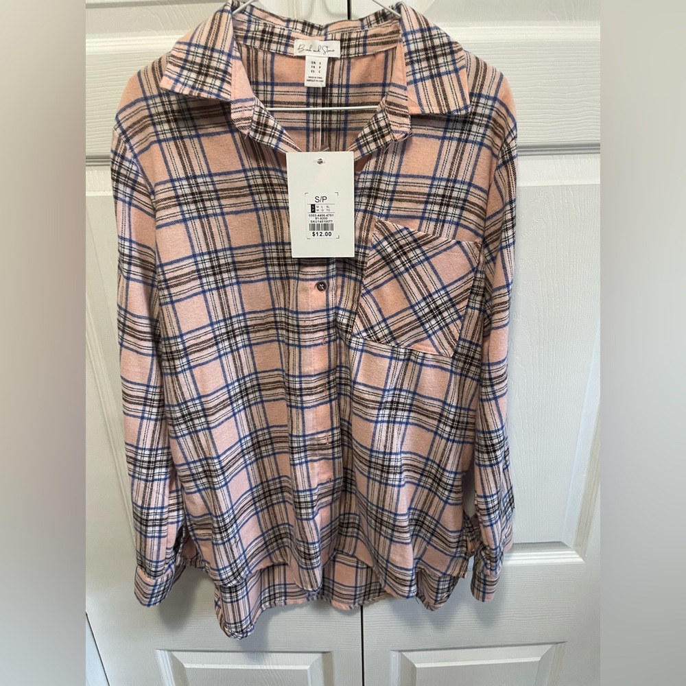 Birch and stone checkered long sleeve shirt
